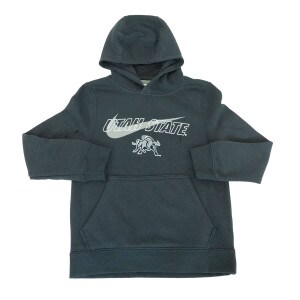 Youth Boys Fleece-Lined Charcoal Utah State Aggie Bull Nike Hoodie